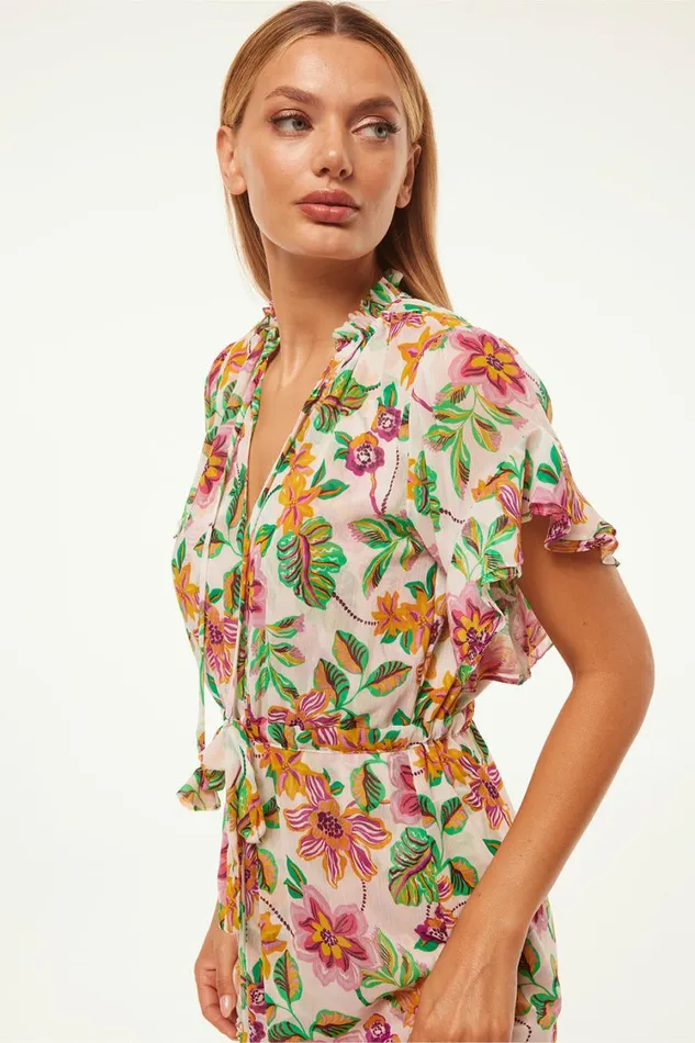 MISA Los Angeles Dresses Women RANJANA DRESS Flora Exotica Chiffon