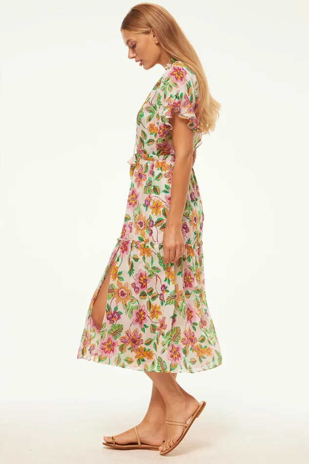 MISA Los Angeles Dresses Women RANJANA DRESS Flora Exotica Chiffon