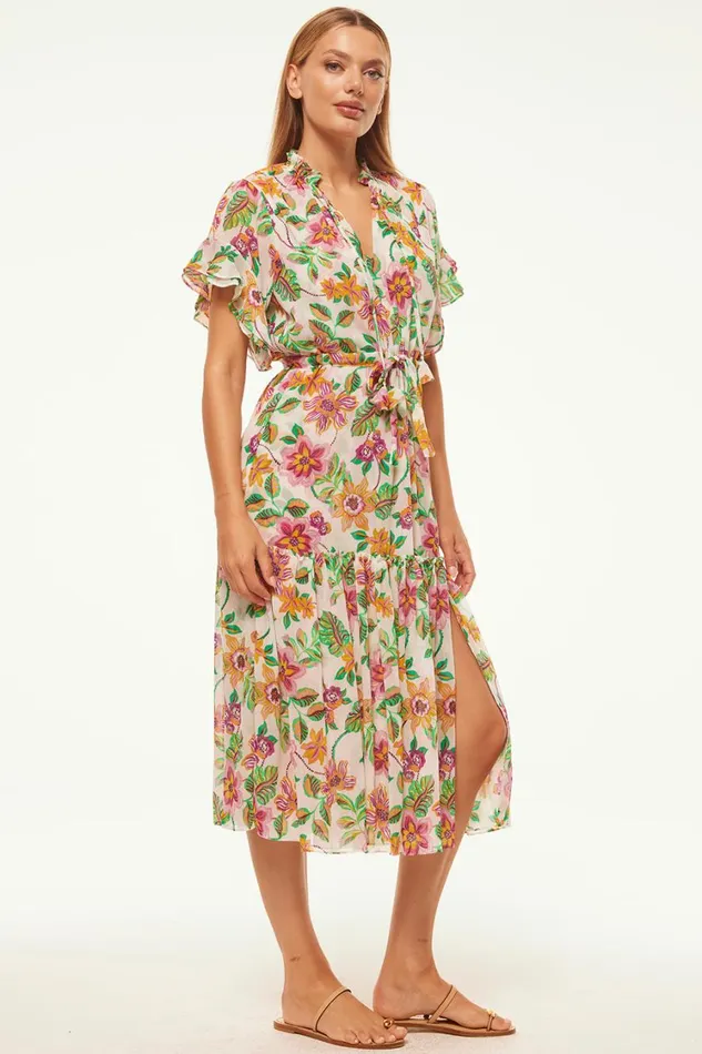 MISA Los Angeles Dresses Women RANJANA DRESS Flora Exotica Chiffon