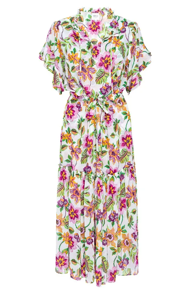 MISA Los Angeles Dresses Women RANJANA DRESS Flora Exotica Chiffon
