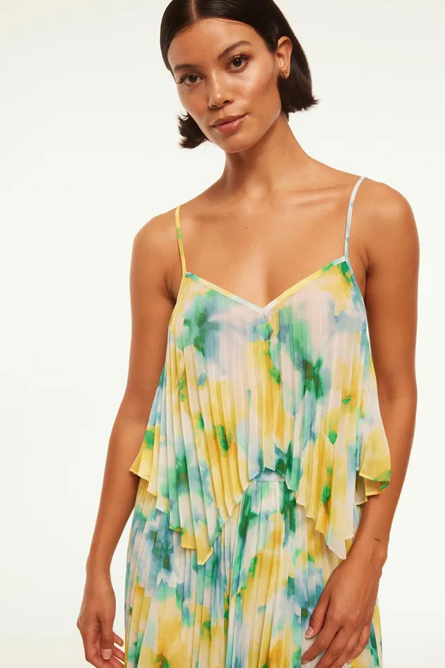 MISA Los Angeles Matching Sets Women NOEMI TOP Citron Watercolor