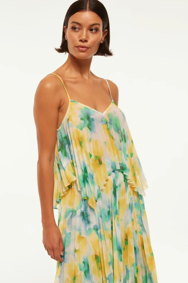 MISA Los Angeles Matching Sets Women NOEMI TOP Citron Watercolor