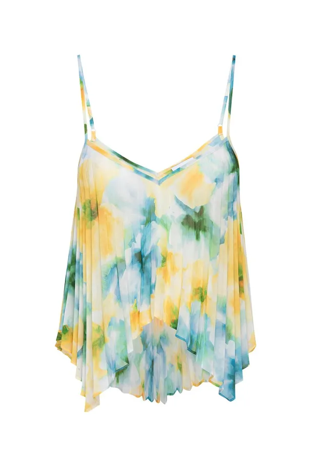 MISA Los Angeles Matching Sets Women NOEMI TOP Citron Watercolor
