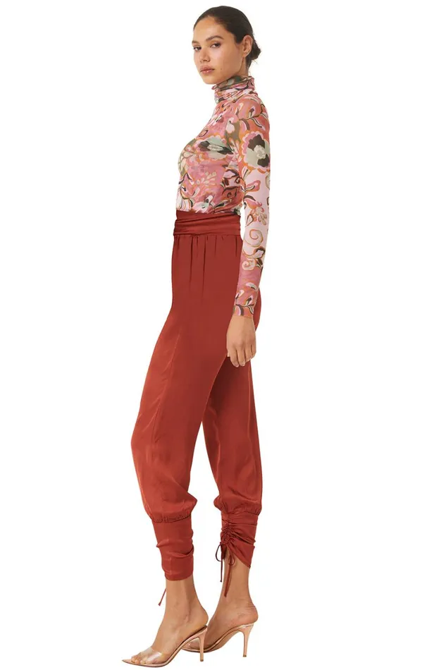 MISA Los Angeles Pants Women VEP PANT Burnt Orange Satin