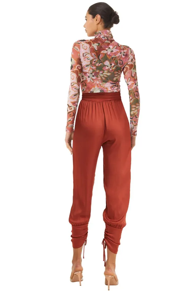 MISA Los Angeles Pants Women VEP PANT Burnt Orange Satin