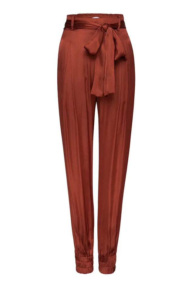 MISA Los Angeles Pants Women VEP PANT Burnt Orange Satin