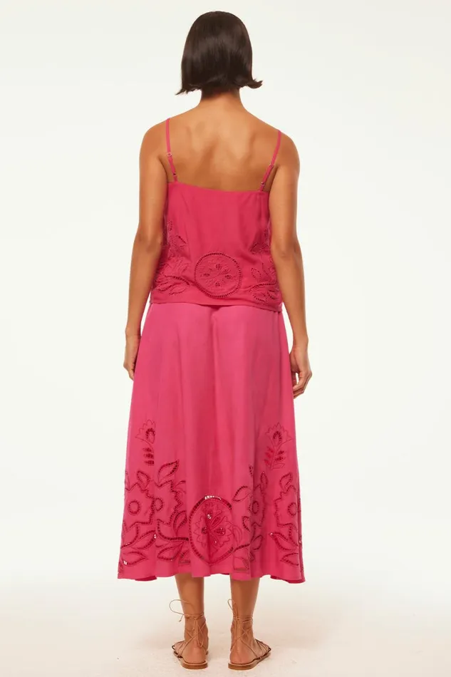 MISA Los Angeles Skirts and Shorts Women ANALISSE SKIRT Pink Eyelet
