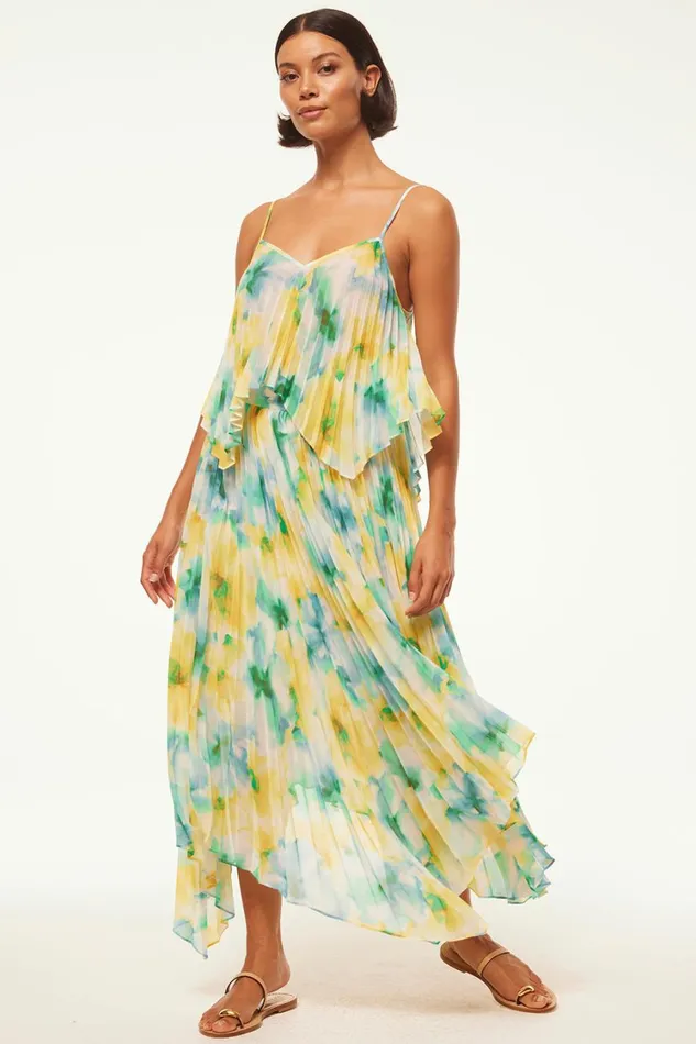 MISA Los Angeles Skirts and Shorts Women AVRA SKIRT Citron Watercolor