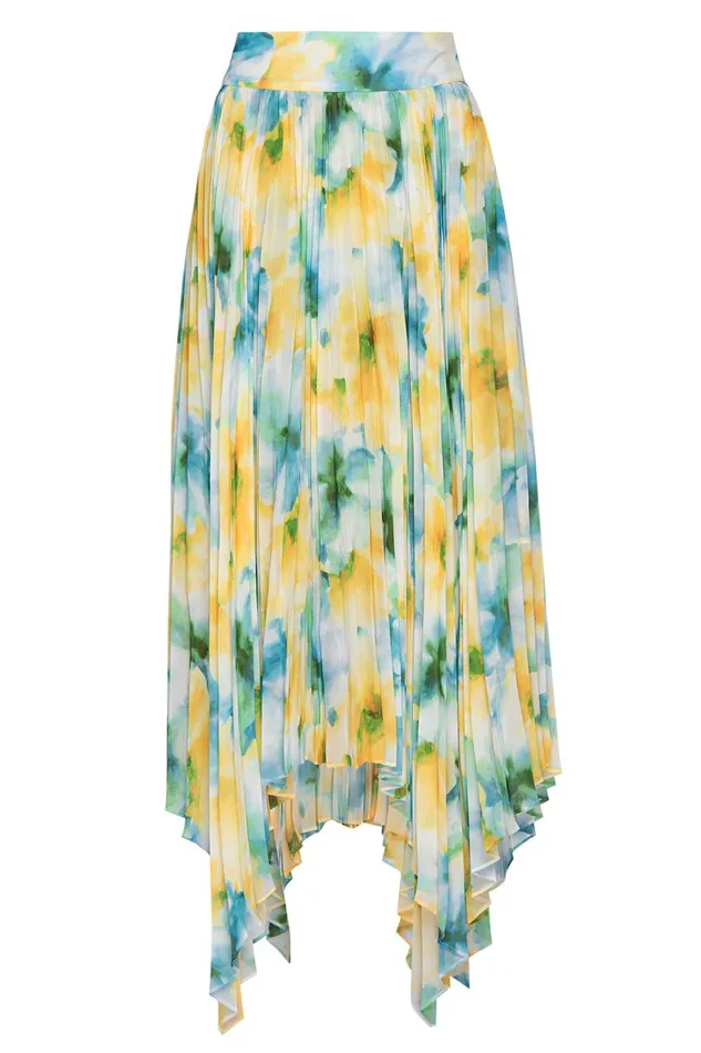 MISA Los Angeles Skirts and Shorts Women AVRA SKIRT Citron Watercolor