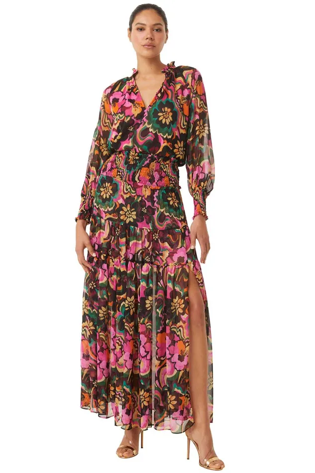 MISA Los Angeles Tops Women ALEXIS TOP Flora Groove Chiffon