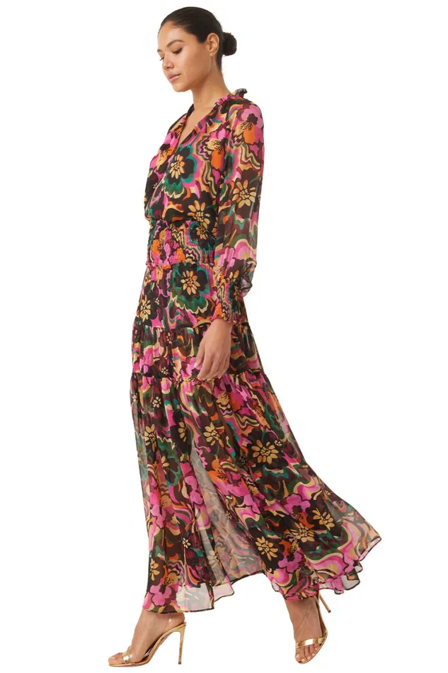 MISA Los Angeles Tops Women ALEXIS TOP Flora Groove Chiffon
