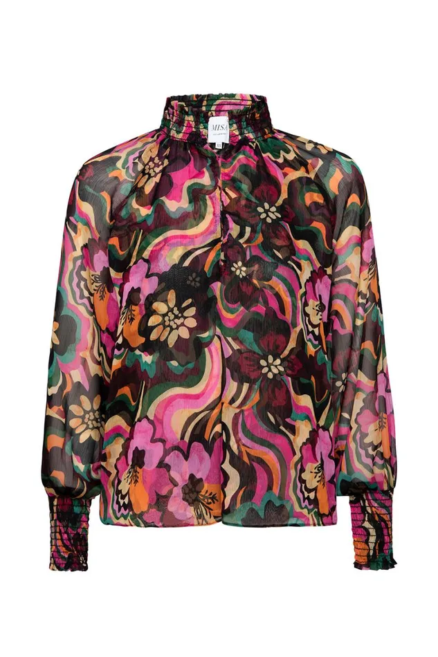 MISA Los Angeles Tops Women ALEXIS TOP Flora Groove Chiffon