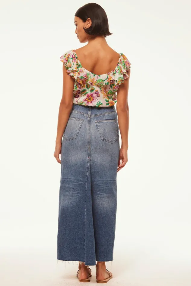 MISA Los Angeles Tops Women LUCA TOP Flora Exotica Chiffon