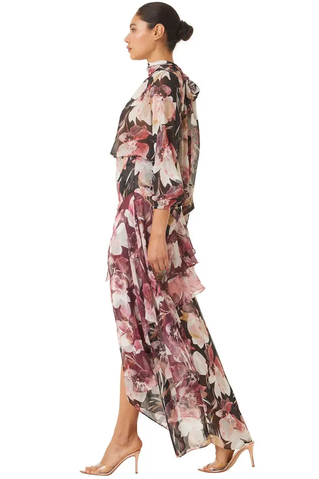 MISA Los Angeles Tops Women LULU TOP Flora Tropical Black