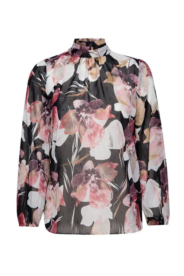 MISA Los Angeles Tops Women LULU TOP Flora Tropical Black
