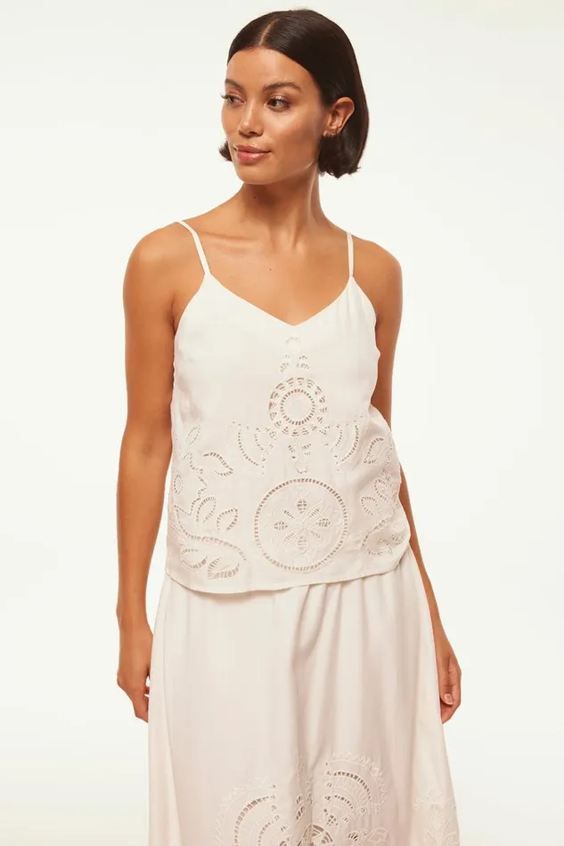 MISA Los Angeles Tops Women MARCELA TOP Canary Eyelet