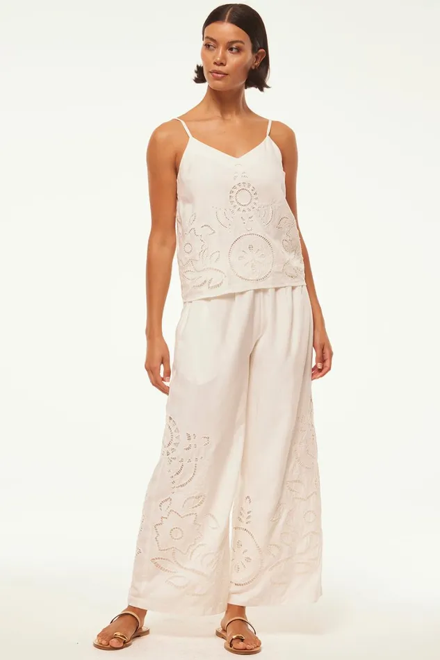 MISA Los Angeles Tops Women MARCELA TOP Canary Eyelet