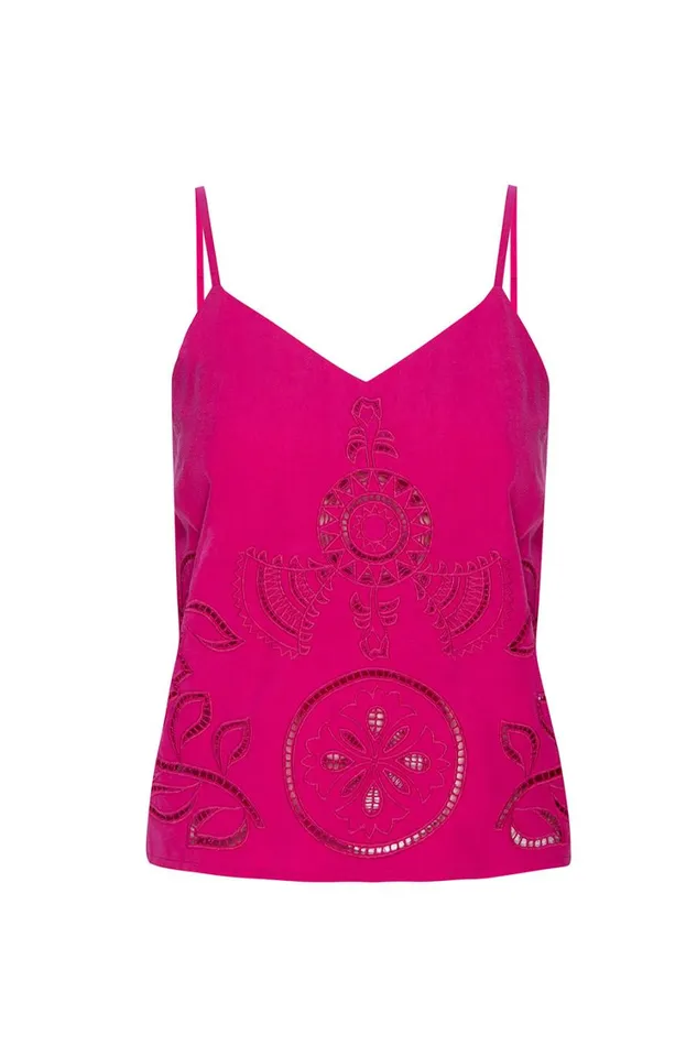 MISA Los Angeles Tops Women MARCELA TOP Canary Eyelet