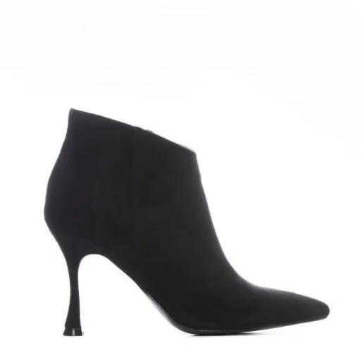 Myrra Black Alcantara Women Moda In Pelle Ankle Boots