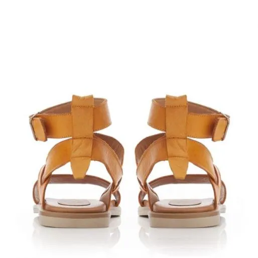 Nadiata Orange Leather Women Moda In Pelle Flat Sandals Nadiata Orange Leather Women Moda In Pelle Flat Sandals