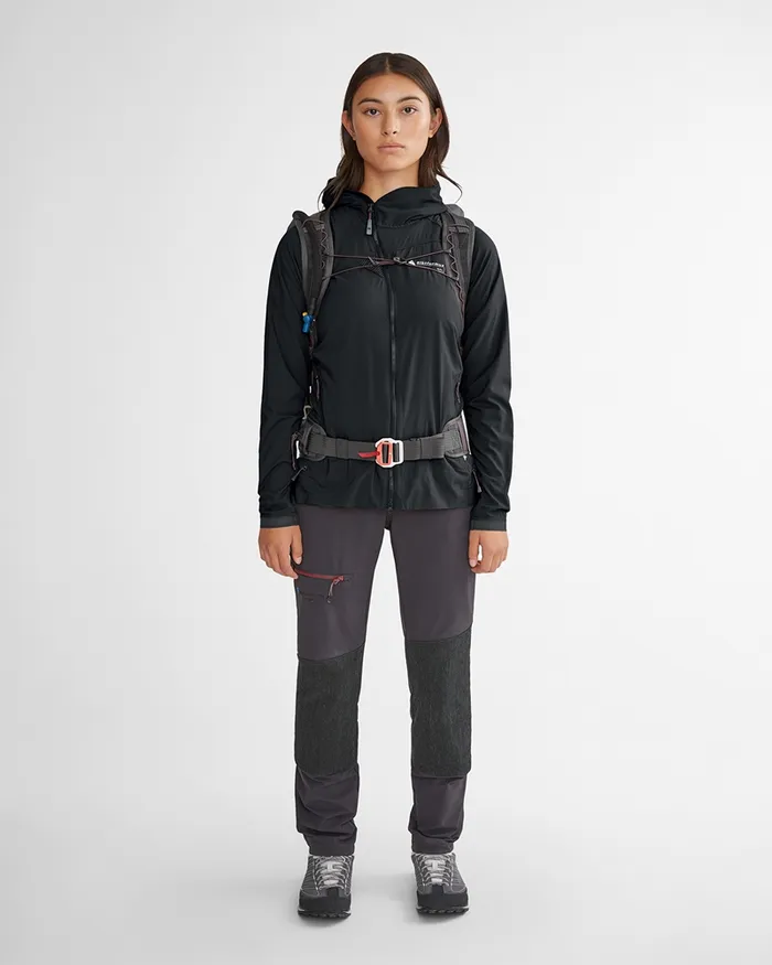 Nal Hooded Windbreaker Jacket Black Women Klttermusen Wind Resistant Jackets