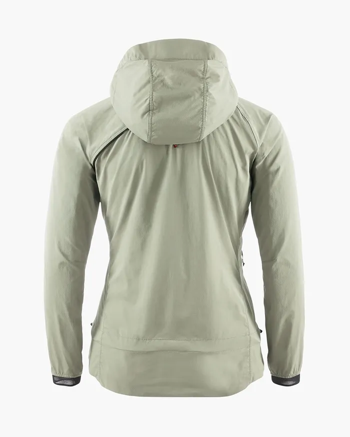 Nal Hooded Windbreaker Jacket Swamp Green Women Klttermusen Wind Resistant Jackets
