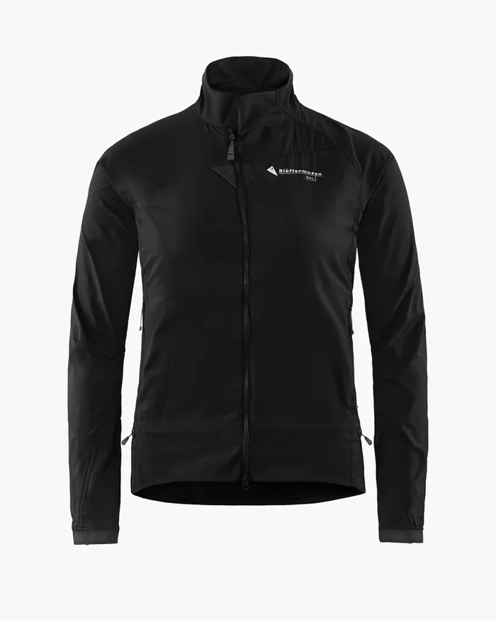 Nal Windbreaker Jacket Black Women Klttermusen Wind Resistant Jackets