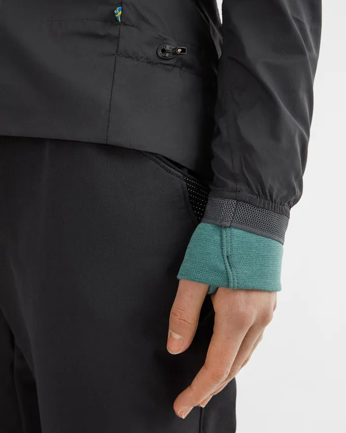Nal Windbreaker Jacket Black Women Klttermusen Wind Resistant Jackets