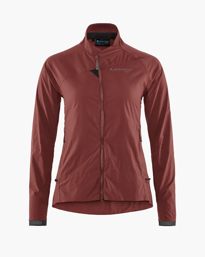 Nal Windbreaker Jacket Madder Red Women Klttermusen Wind Resistant Jackets