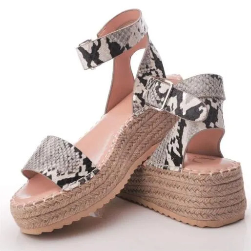 Nasha Black 8211 Mono Snake Snake Print Women Moda In Pelle Wedge Sandals Nasha Black 8211 Mono Snake Snake Print Women Moda In Pelle Wedge Sandals
