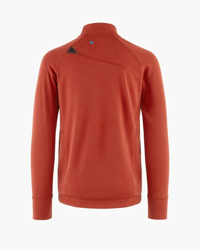 Njorun Crew Zip Dark Redwood Men Klttermusen Fleeces and Sweaters