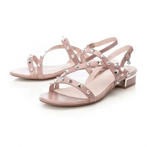 Normanie Nude Porvair Women Moda In Pelle Flat Sandals