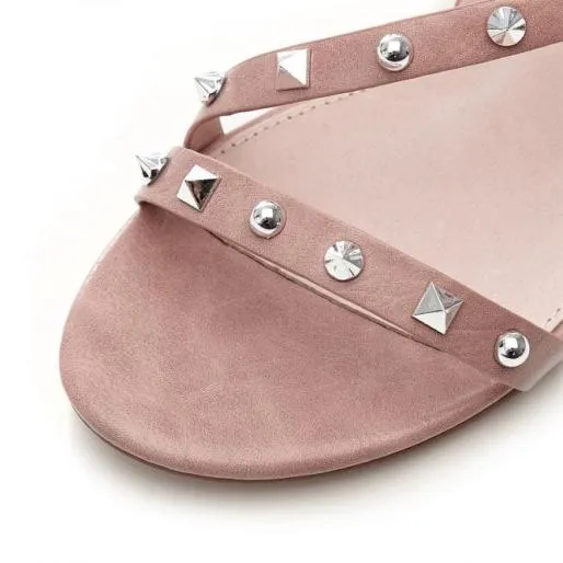 Normanie Nude Porvair Women Moda In Pelle Flat Sandals