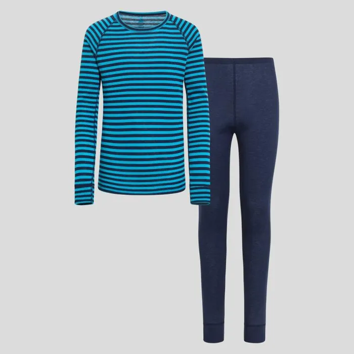 Odlo Base Layers The Active Warm Base Layer Set Blue Jewel 8211 Peacoat 8211 Kids Odlo Base Layers The Active Warm Base Layer Set Blue Jewel 8211 Peacoat 8211 Kids