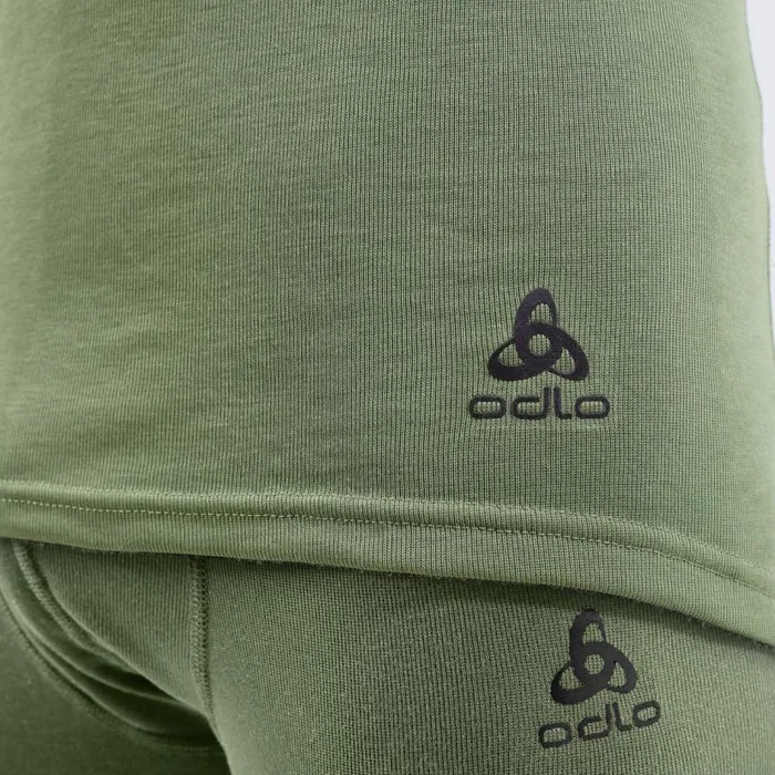 Odlo Base Layers The Active Warm Graphic Base Layer Top Matte Green 8211 Men