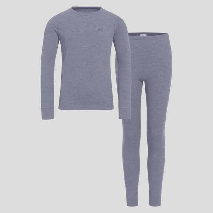 Odlo Base Layers The Active Warm Heritage Base Layer Set Folkstone Gray 8211 Kids