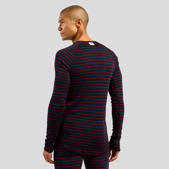 Odlo Base Layers The Active Warm Originals Base Layer Top Dark Sapphire 8211 Sundried Tomato 8211 Men