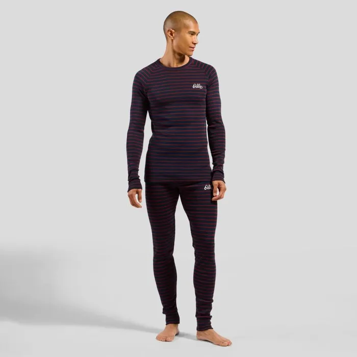 Odlo Base Layers The Active Warm Originals Base Layer Top Dark Sapphire 8211 Sundried Tomato 8211 Men