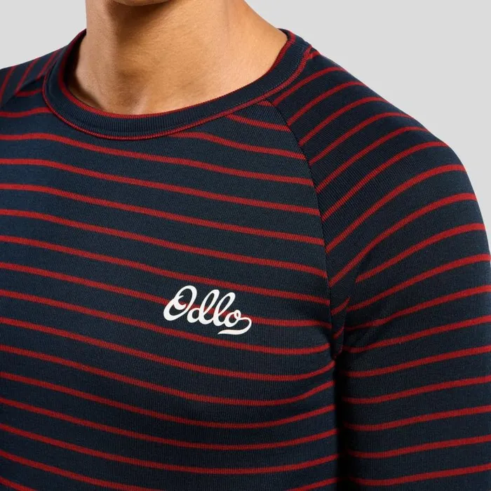 Odlo Base Layers The Active Warm Originals Base Layer Top Dark Sapphire 8211 Sundried Tomato 8211 Men