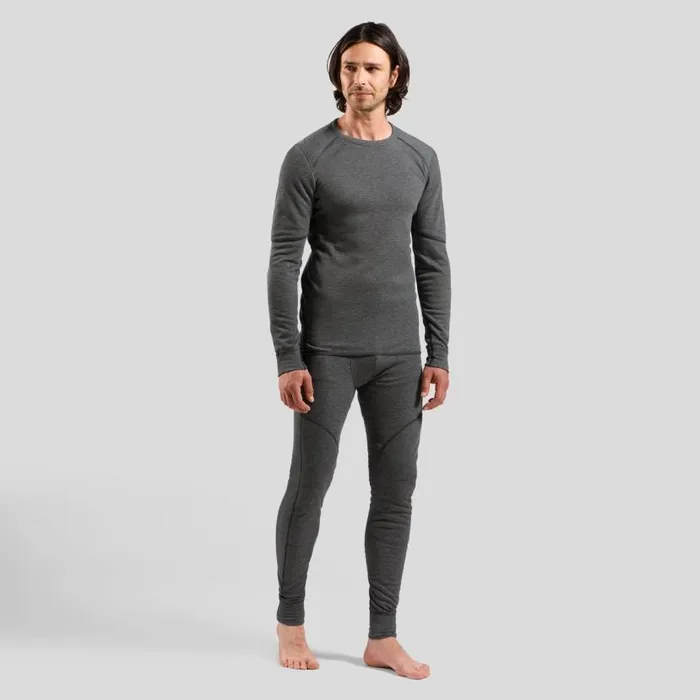 Odlo Base Layers The Active XWarm Base Layer Bottoms Odlo Steel Grey Melange 8211 Men
