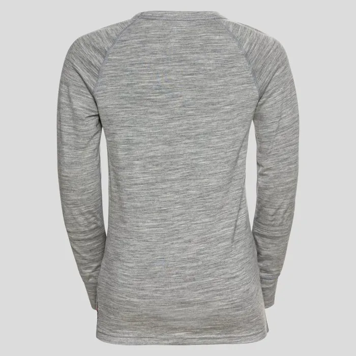 Odlo Base Layers The Merino Warm 039 Long Sleeve Grey Melange 8211 Grey Melange 8211 Kids