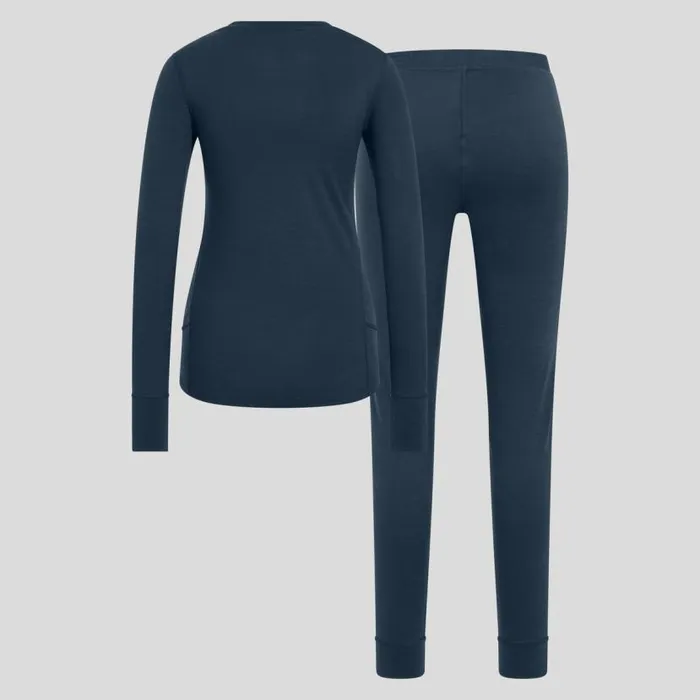 Odlo Base Layers The Natural Merino Warm Base Layer Set Blue Wing Teal 8211 Blue Ashes 8211 Women