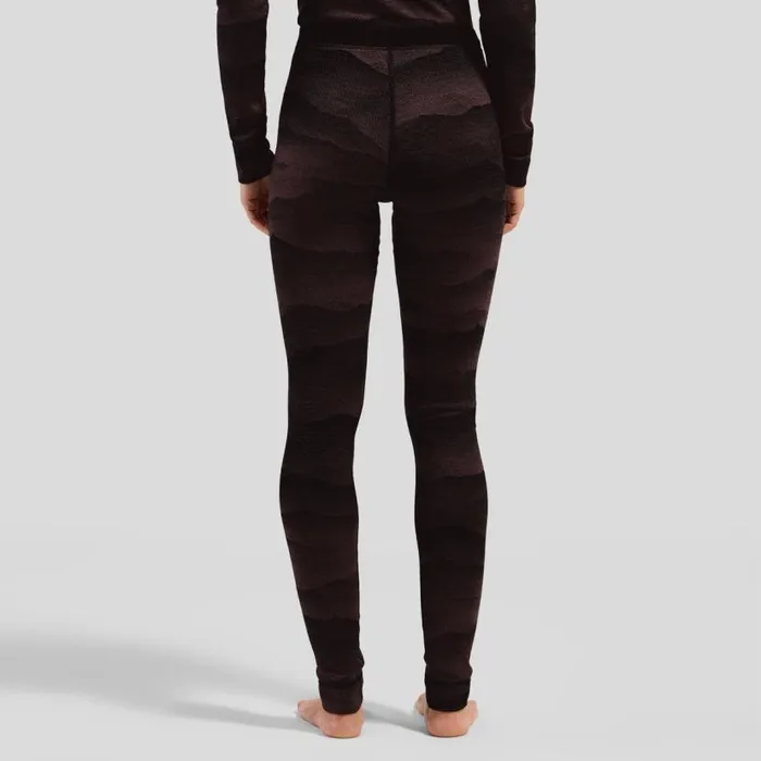 Odlo Base Layers The Natural Merino Warm Jacquard Base Layer Bottoms Fudge 8211 Black 8211 Women