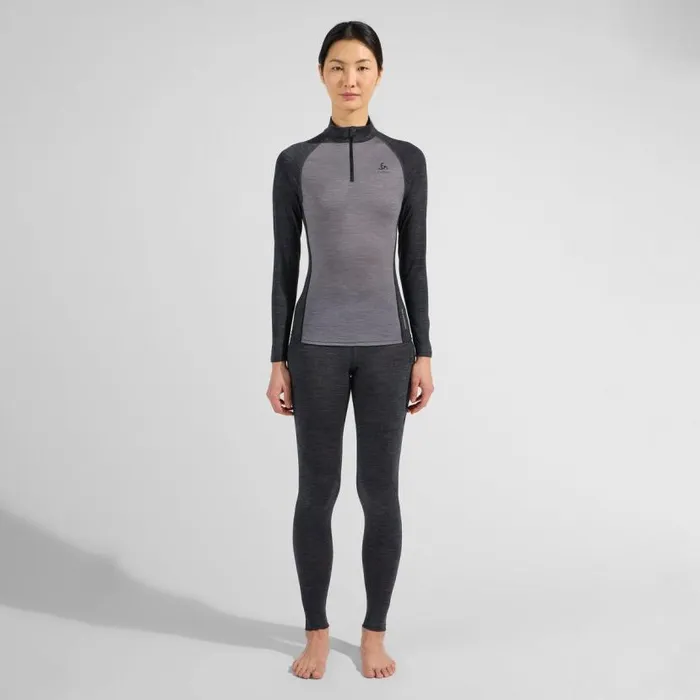 Odlo Base Layers The Performance Wool 150 Base Layer HalfZip Grey Melange 8211 Dark Grey Melange 8211 Women
