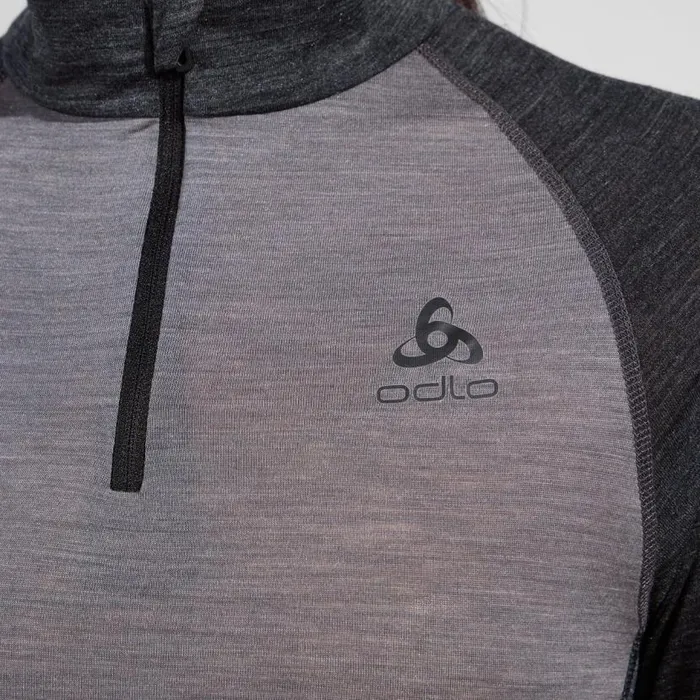 Odlo Base Layers The Performance Wool 150 Base Layer HalfZip Grey Melange 8211 Dark Grey Melange 8211 Women
