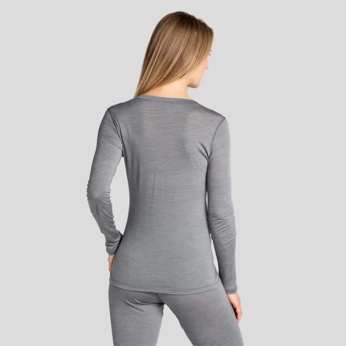 Odlo Base Layers The Performance Wool Light Long Sleeve Base Layer Top Grey Melange 8211 Women