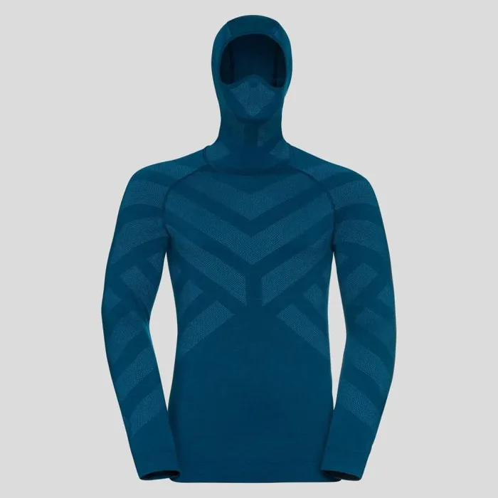 Odlo Base Layers The Performance Wool Warm Base Layer With Facemask Deep Dive Melange 8211 Men