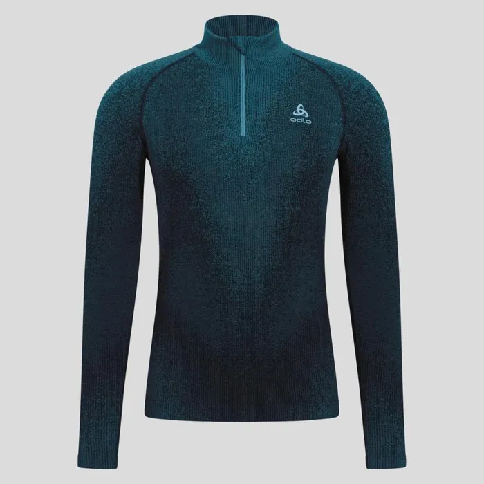 Odlo Base Layers The Pow Blackcomb Base Layer HalfZip Provincial Blue 8211 Men