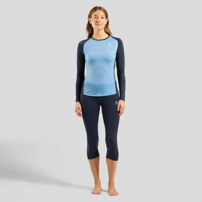 Odlo Base Layers The Revelstoke Performance Wool Warm 34 Bottoms Provincial Blue 8211 Dark Sapphire Melange 8211 Women