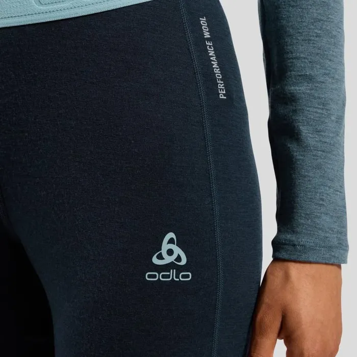 Odlo Base Layers The Revelstoke Performance Wool Warm Base Layer Bottoms Provincial Blue 8211 Dark Sapphire Melange 8211 Women